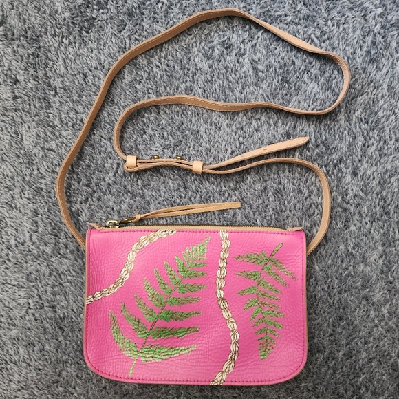 Madewell Handbags - Madewell The Simple Crossbody hand painted fern pikake floral hawaiian